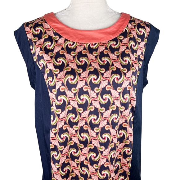 The Webster Miami Target Shift Dress 14 Sleeveless Lightweight Navy Coral - Picture 6 of 14